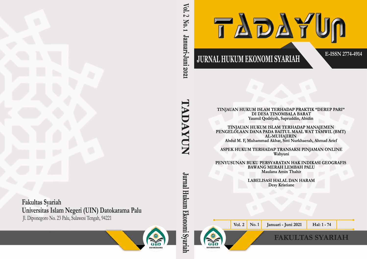 Tadayun Jurnal Hukum Ekonomi Syariah